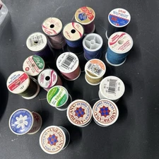 Vintage Sewing Thread Spools Multiple Size Lot Mixed String Art Craf Variety CI1