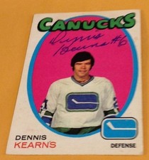 RARE 1971 OPC #231 DENNIS KEARNS AUTOGRAPHED ROOKIE CARD  !!!!!