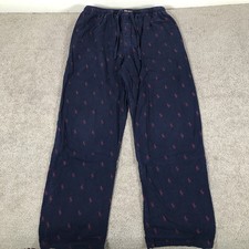 Polo Ralph Lauren Pajama Pants Mens L Navy Pony All Over AOP Lounge Sleep Wear