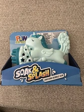 Fun Express Soak & Splash Unicorn Bubble Gun Blue Brand New