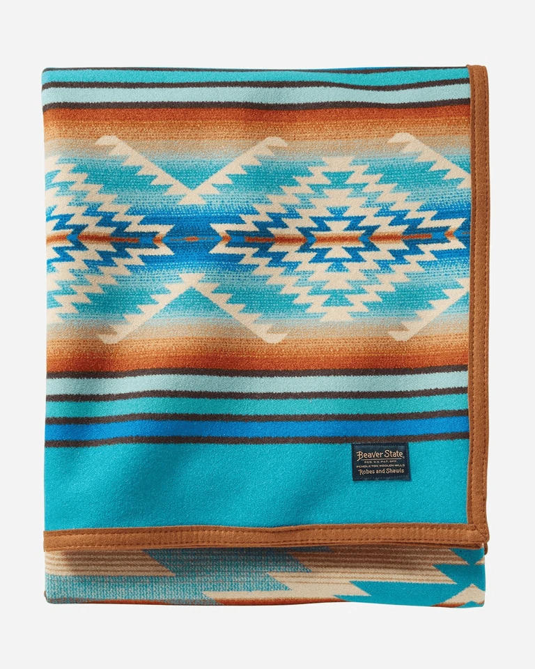 NWT Pendleton Beaver State Pagosa Springs Jacquard Robe Blanket Turquoise - Image 2 of 4