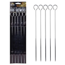 Chrome Plated Steel Skewers BBQ 5 Pack