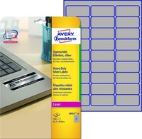 Avery Zweckform Typenschild Etiketten 63,5 X 29,6Mm Silber 540 Etiketten