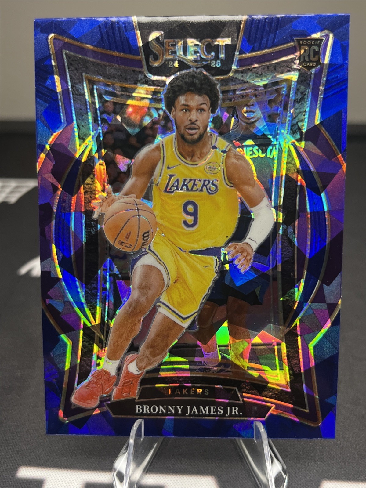 2024-25 Panini Select - Concourse Bronny James #90 Blue Cracked Ice Prizm (RC)