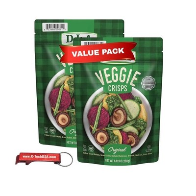 DJ&A Veggie Crisps Snack, Original Flavor Vegetable Chips 8.8 oz Bag (Pack of 2)