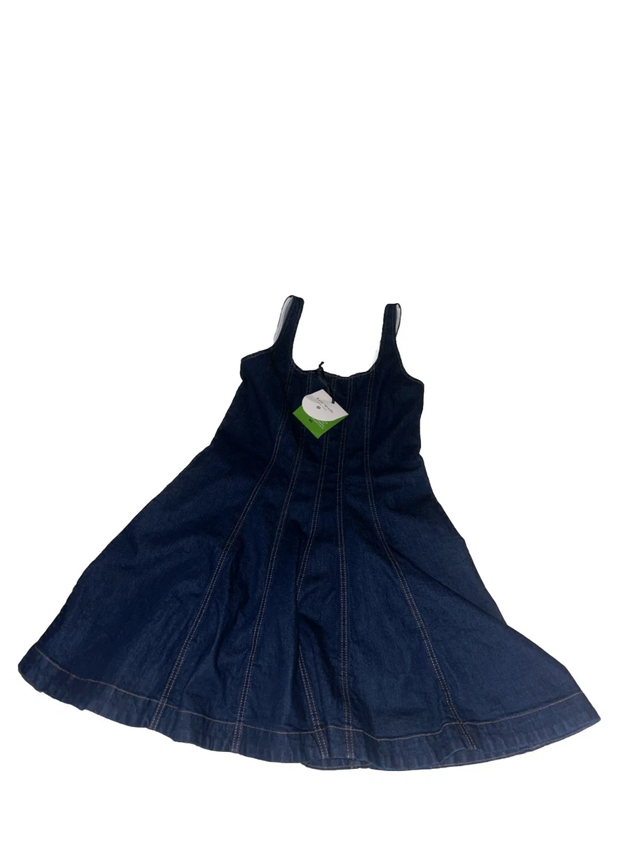 kate spade embroidered denim dress Denim Blue Tie Shoulder Dress → Juliet Dunn London main image 1