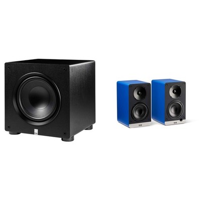 Elac DCB41-BL - Debut ConneX 4.5'' Powered Speakers - Blue, Pair and Elac PS35...