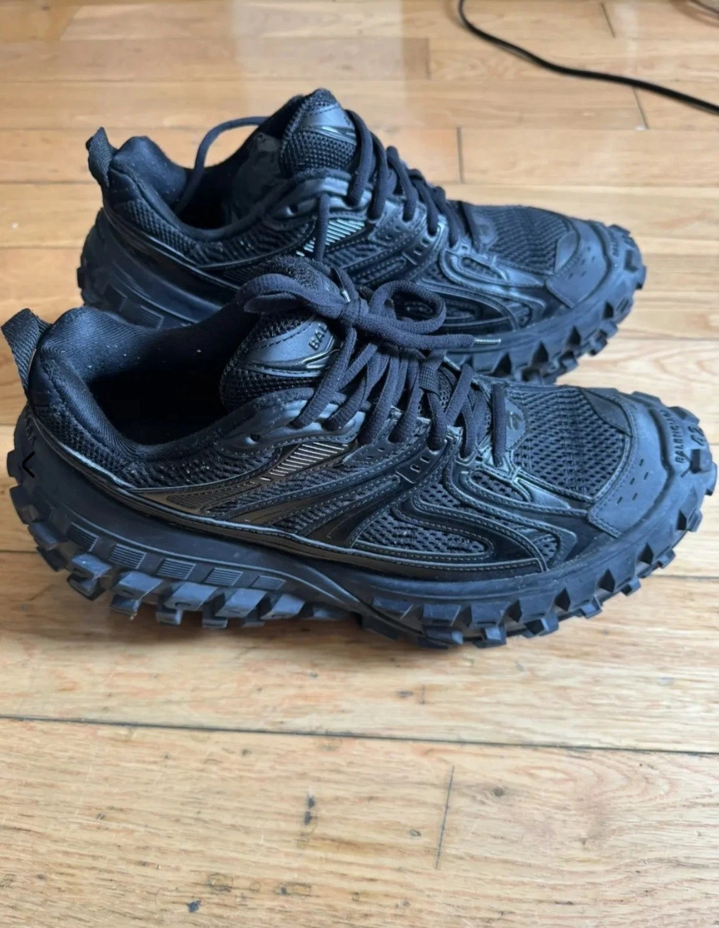 Balenciaga Defender Sneakers Men Black Logo Shoes Size eu 42 us 9