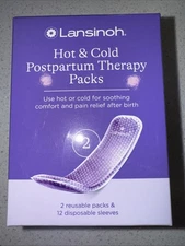 Lansinoh Hot & Cold Postpartum Therapy Packs 2 Reusable Packs 12 Disposable Slee