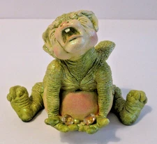 VINTAGE Dragon Keep "Squirt" #5108 Figurine Swarovski Crystal Ball 1988 by Marty