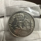 1987 Betty Boop & Bimbo Cartoon Celebrities- merry Christmas Silver Round