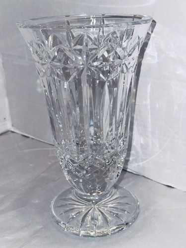 Waterford Balmoral Starburst geschliffener Kristall 8,5" hoch geriffelte Vase mit Fuß signiert - Bild 2 von 9