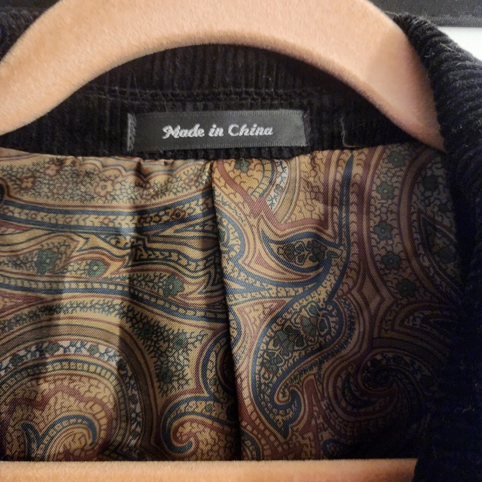 Abrigo deportivo de pana forrado de cachemira negro talla 42R Lauren Ralph Lauren para hombre Foto 2 de 4