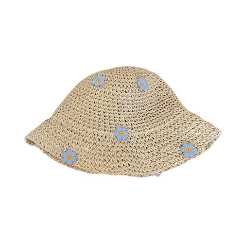 Blumen Strohhut hohl Sonnenhut Sonnenschutz Fischerhut Meer Sommer ☽ - Bild 5 von 25