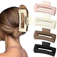 5 Inch Extra Large Claw Clips for Strong Hold - XL Jumbo Matte Hair 01-Neutral