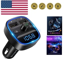 FM Transmitter, Bluetooth FM Transmitter Wireless Radio Adapter Car Kit with ...