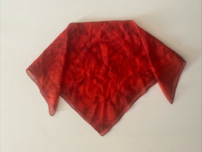 Laura Biagiotti Tuch Schal 48x48 cm rot geblümt (f09/1/1)