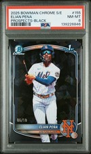 2025 Bowman Chrome Sapphire Black  Refractor Elian Pena /10  PSA 8