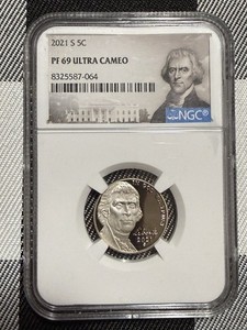 2021 S Proof Jefferson Nickel PF 69 Ultra Cameo NGC Graded