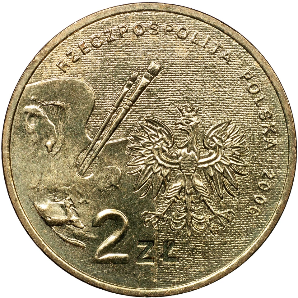 Poland Coin 2 złotych. 2006 (KM#Y.575 Unc) Painter - Aleksander Gierymski - Image 2 of 3