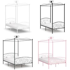 Himmelbett Gestell Metall Bettrahmen Einzelbett Doppelbett Gästebett Bettgestell