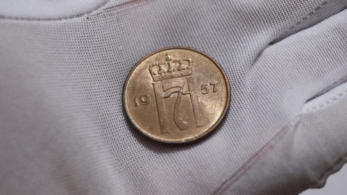 🧠🇳🇴 NORWAY 5 ORE 1957 HIGH GRADE B79 #Z9870 - Video 1 of 1