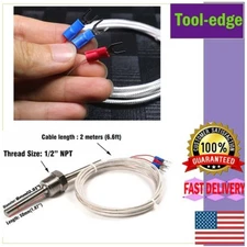 RTD Pt100 Temperature Sensor Thermocouple 2M Cable  Probe 3 Wires -50~200°C inUS