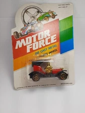 Summer Die-Cast Motor Force Diecast Antique Red Car Sealed Unpunched Worn Card