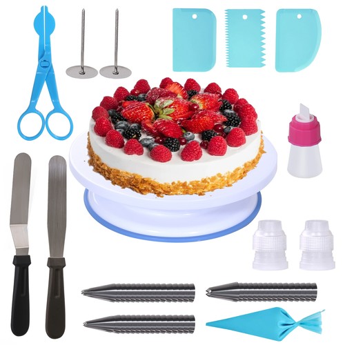 60Pcs Rotating Cake Icing Stand Turntable Decorating Revolving Kitchen Display - Picture 9 of 9