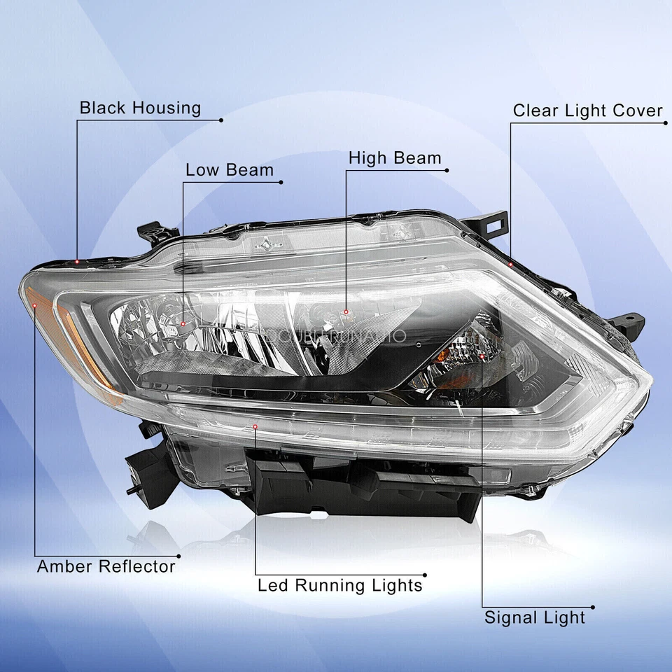 For 2014 2015 2016 Rogue Headlight Headlamp W/LED DRLPassenger Right Foto 2 de 4