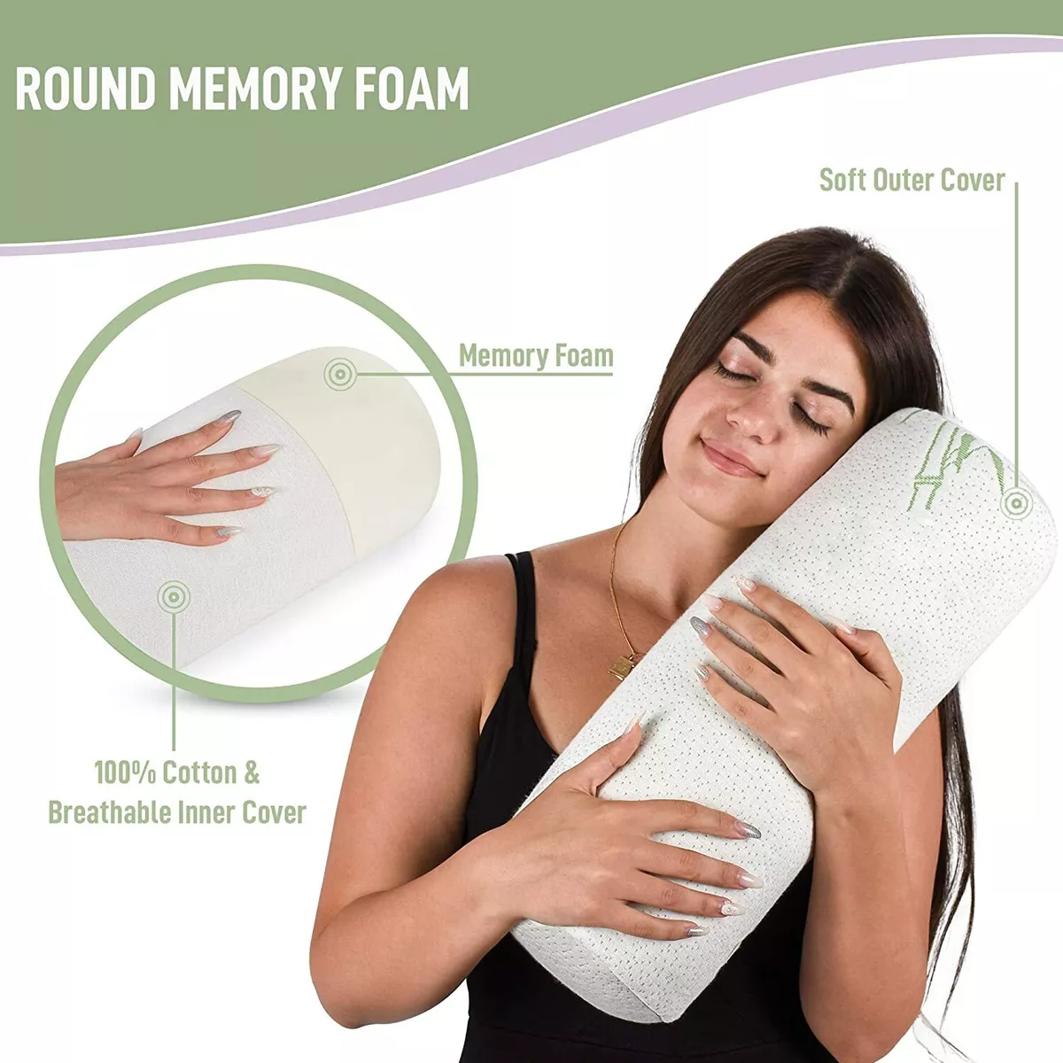 Memory Foam Neck Roll Cervical Pillow