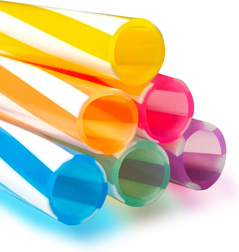 Reusable Silicone Drinking Straws, 12 Pcs Eco Friendly Silicone Straws with 2 Cl - Picture 6 of 7