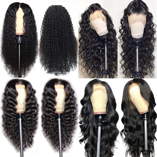 Real Virgin Human Hair, Realistic Scalp Glueless Lace Front Wig