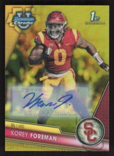 2023 Bowman University Chrome Korey Foreman Auto Yellow Refractor #190 Card #/75