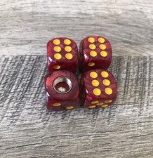 4X Burgundy Pearl Dice Tire Wheel Valve Stem Caps Bicycle Bike Car Truck