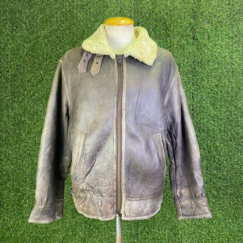 Vintage 80s 90s C&A WWII Style US Air Force Type B-3 Bomber Leather Jacket - Picture 2 of 22
