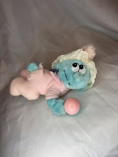 Applause Crawling Baby Smurf With Rattle - Smurfs Plush Doll - 1983 Peyo