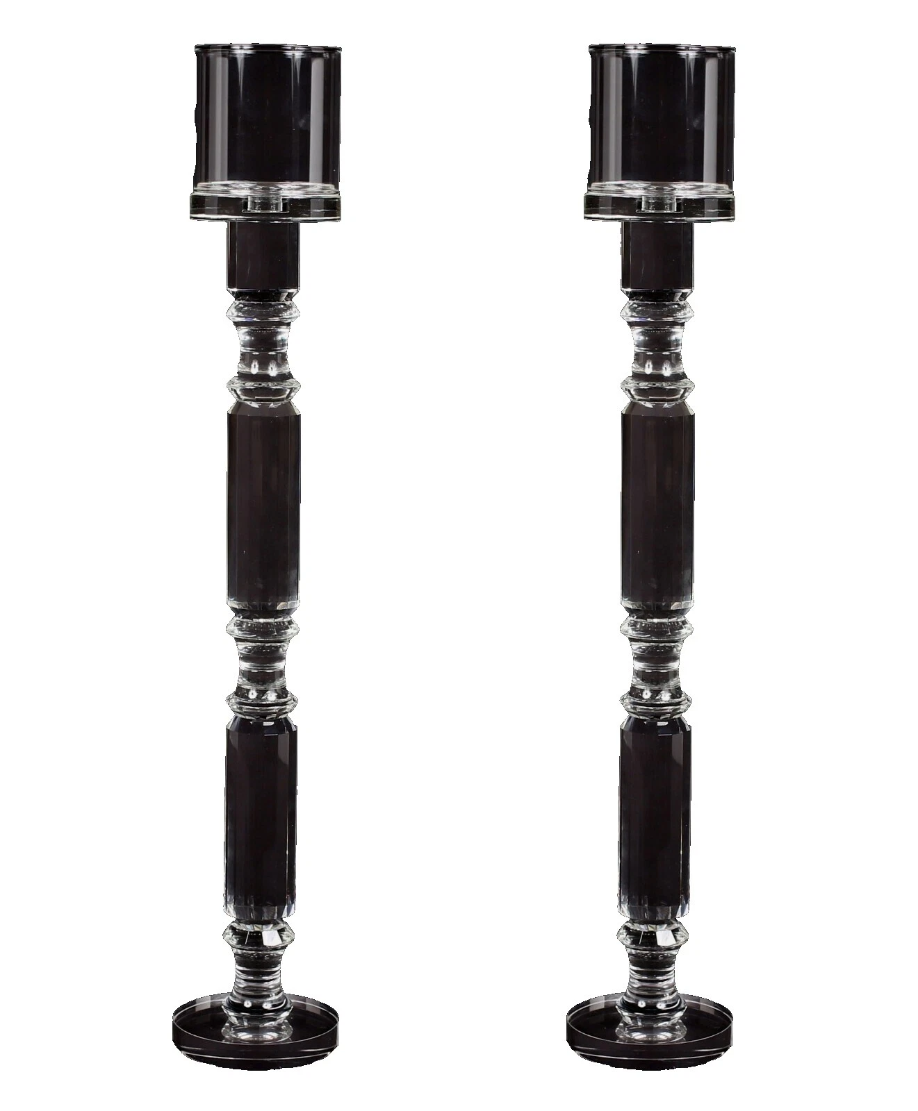 Стеклянные свадебные подсвечники