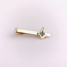 Fermacravatta Massonico Squadra e compasso con G al Centro che emerge dal blu