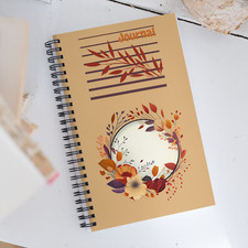 Autumn Wreath Spiral Notebook Journal Lined Ruled Hardcover Diary for Women