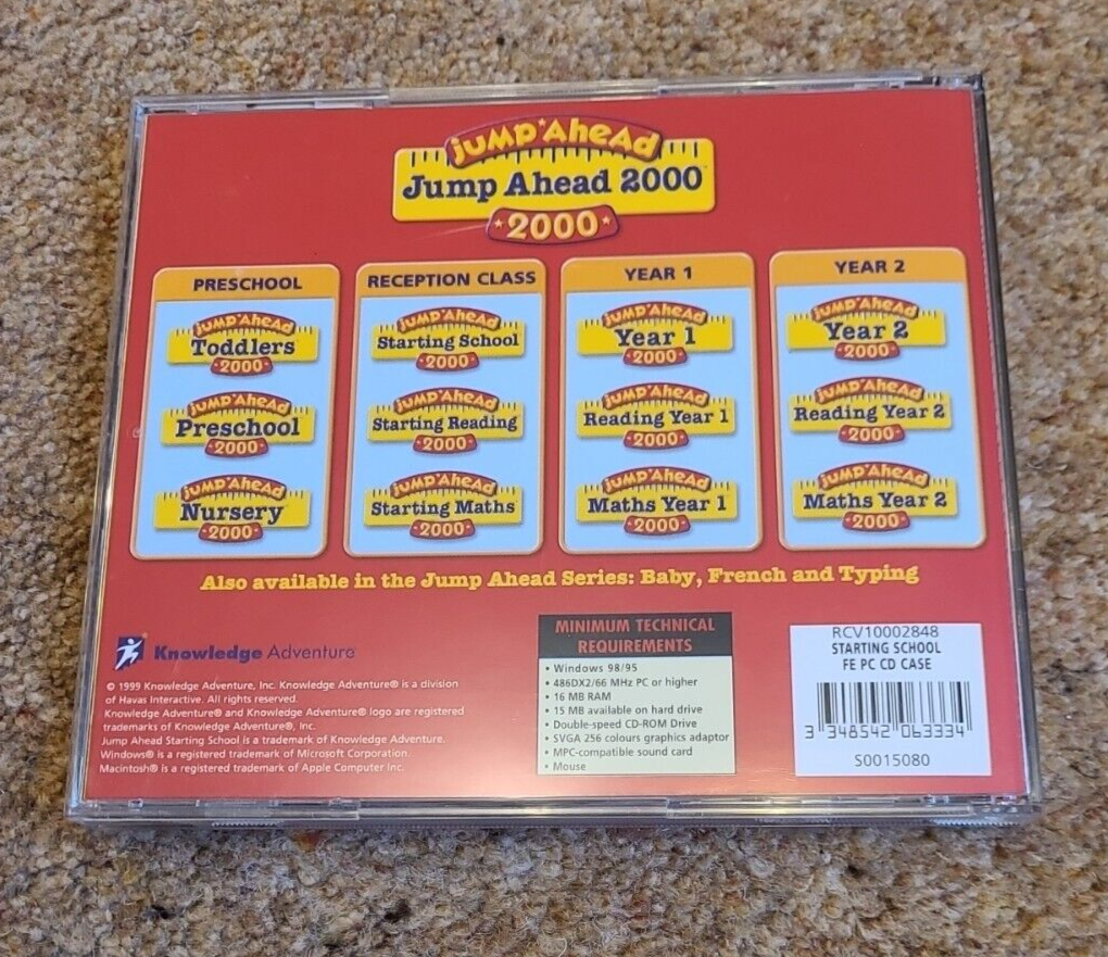 Jump Ahead Starting School 2000 PC CDROM Kids Educational Ages 45