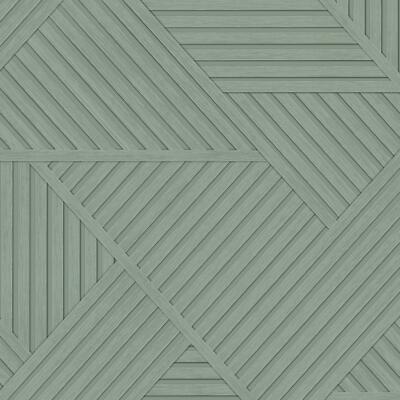 Holden Geometric Wood Triangle Paneling 3D Effect Wallpaper - Sage 13200