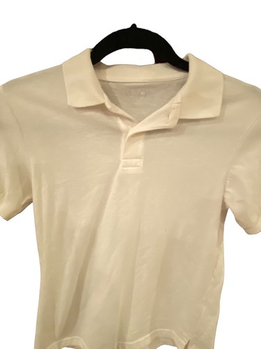 The Childrens Place Boys Polo Shirt Size Medium 7/8 White Short Sleeve - Picture 2 of 5