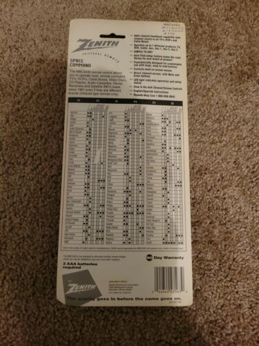 Zenith MBC4430 Remote Control NOS - Picture 2 of 2