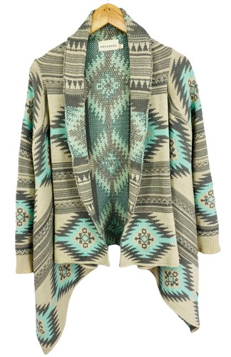 Turquoise Waterfall Open Cardigan Small 