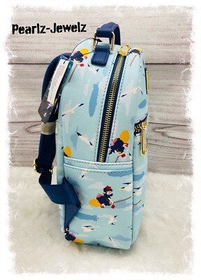 Loungefly Studio Ghibli Kiki\'s Service Allover Broom Print Mini Backpack NWT Studio Ghibli Kiki main image 4