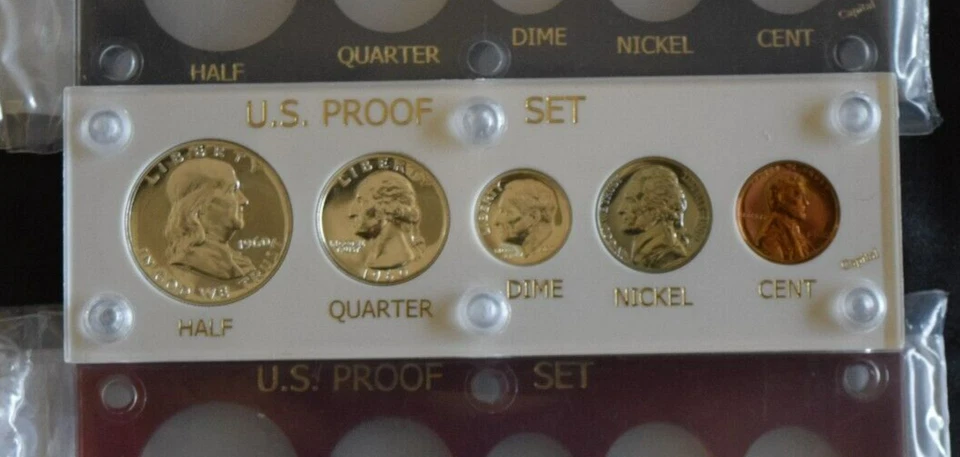 Conjunto de prova 1960 Estados Unidos em suporte capital, vermelho, preto ou branco. Com Dis. Stnd - Imagem 4 de 4