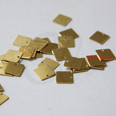 #ad 60 Pieces Raw Brass Flat Square Charm Tag 10.5x10.5mm 1748C $2.11