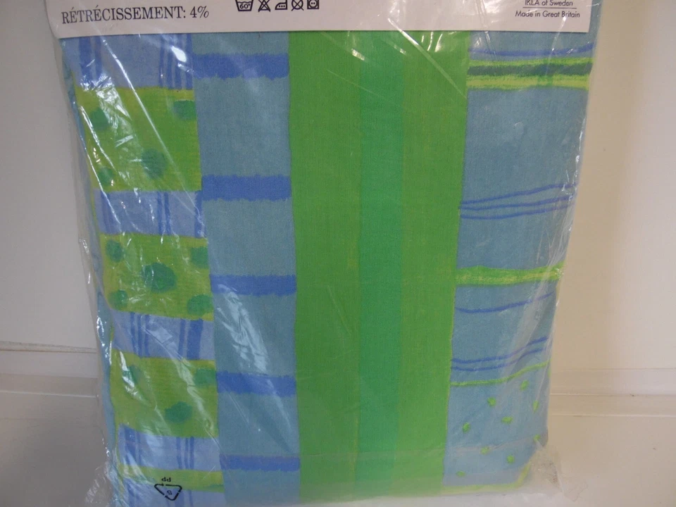 Juego de cama funda nórdica IKEA CORDELIA King con 2 fundas de almohada verde azul pastel Foto 4 de 4