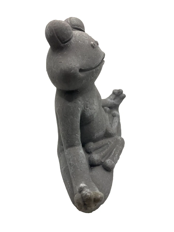 Estatua de rana meditando adorno Buda zen yoga cemento hogar jardín Foto 4 de 4